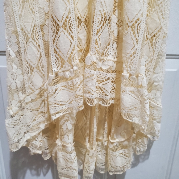 Beautiful Lace High Low Boho Summer Dress Size M Cream - Picture 5 of 11